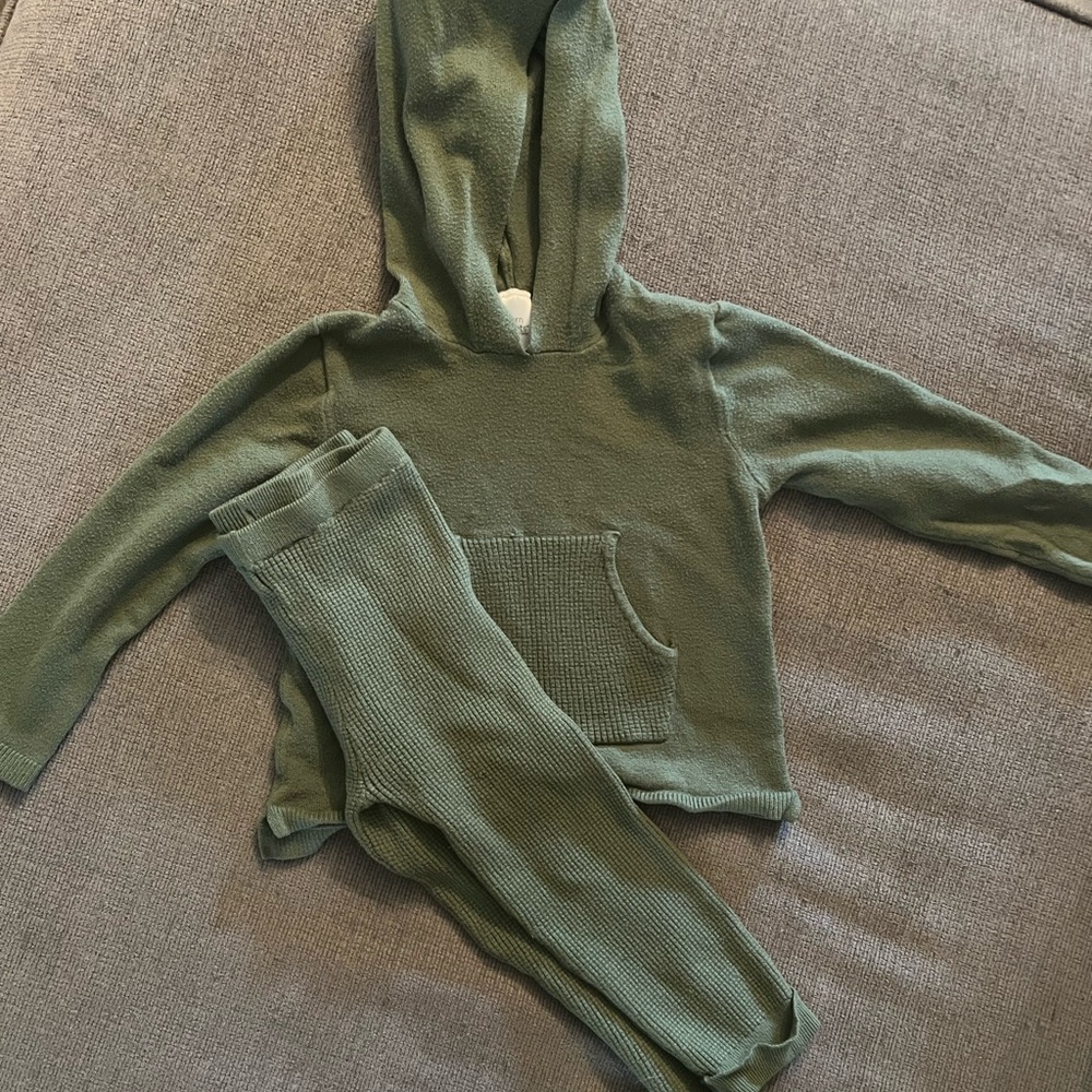 Toddler green hoodie and pant Set